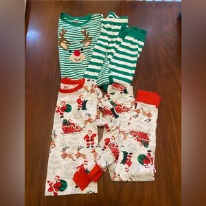 PJ Place Kids Pajama Set Bundle Santa ans Reindeer size 7
